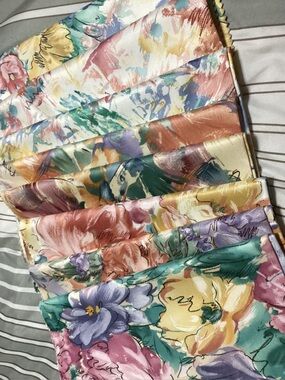 8 floral print upholstery samples 25” by 25”